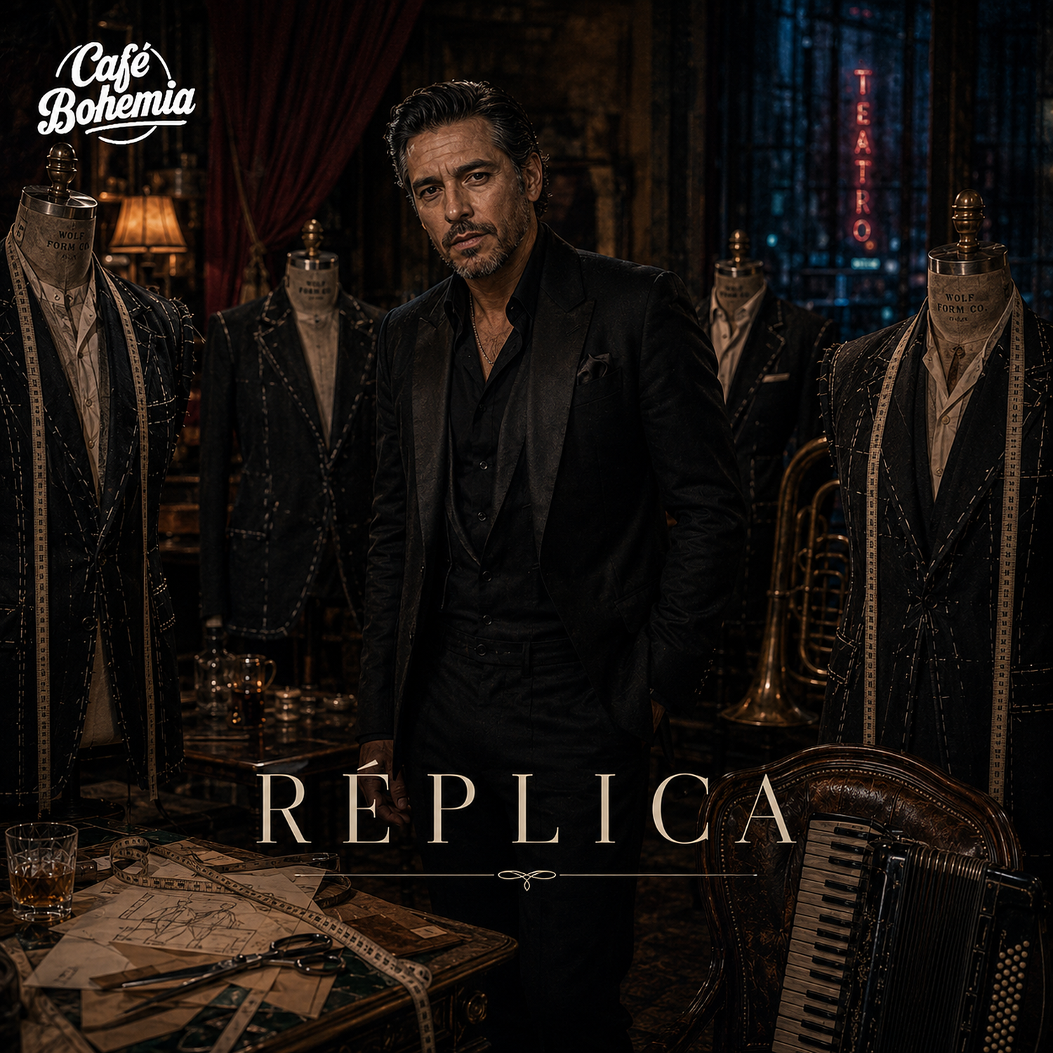 Réplica — portada del single digital de Café Bohemia, salsa romántica