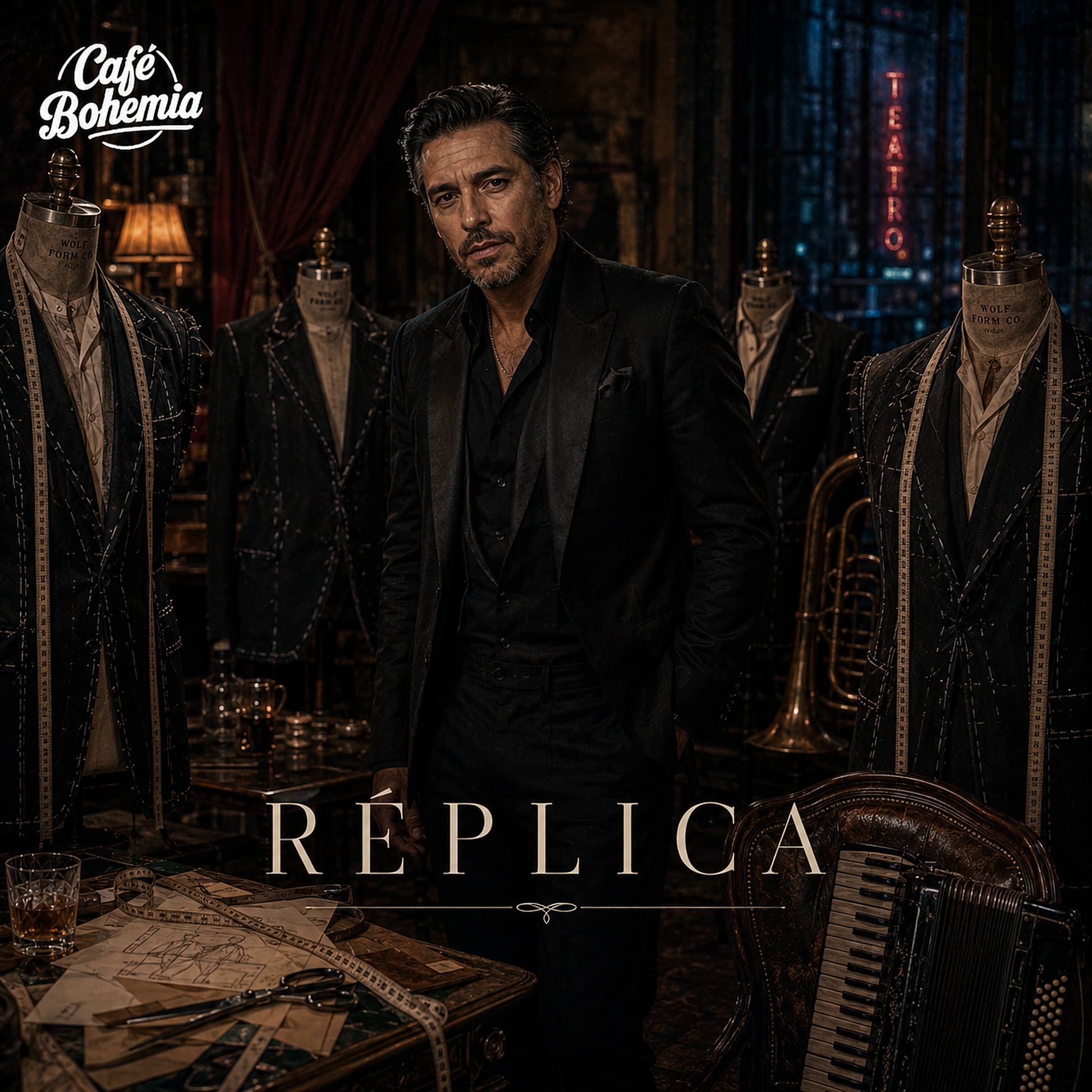 Réplica — portada del single digital de Café Bohemia, salsa romántica
