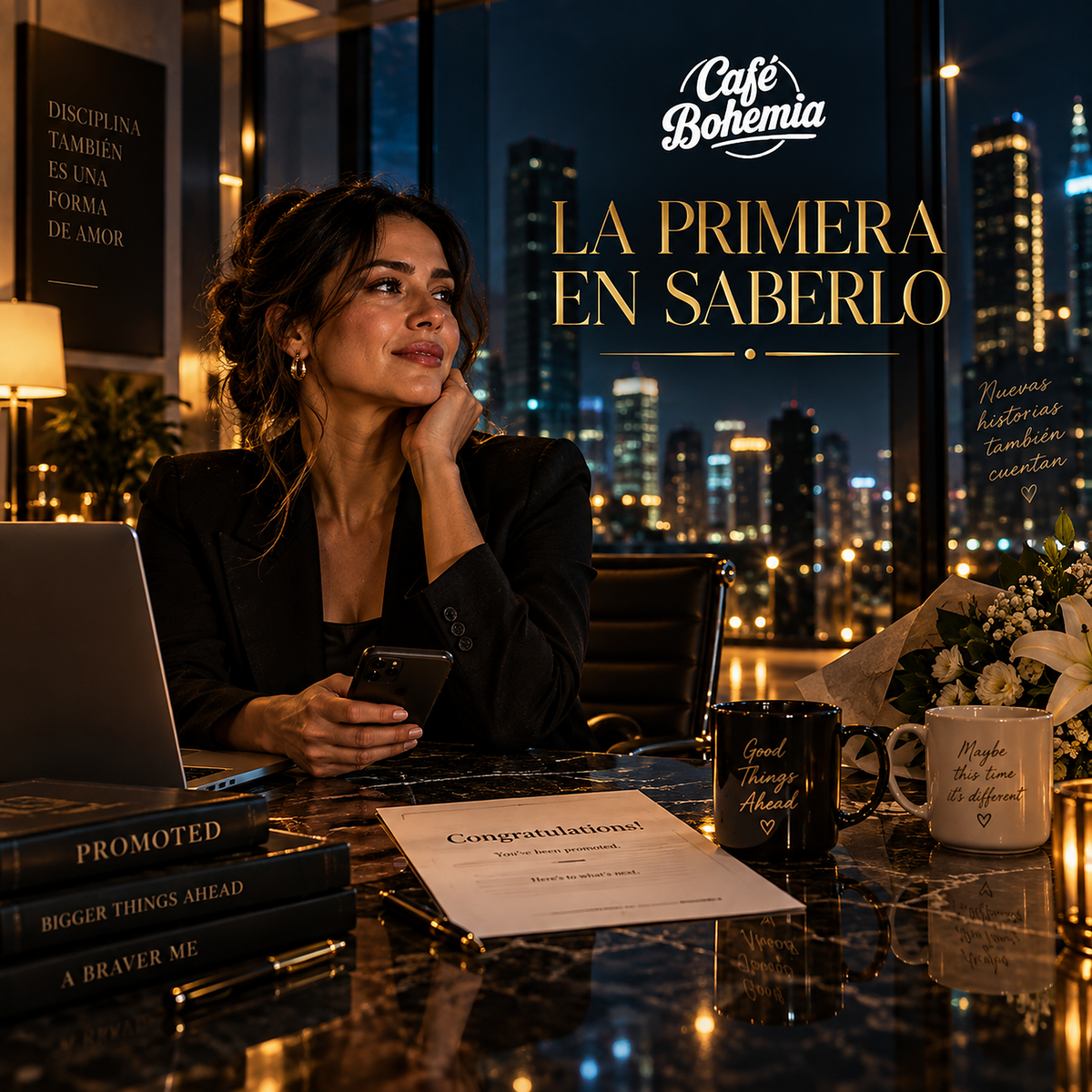 La Primera En Saberlo — portada del single digital de Café Bohemia, salsa romántica